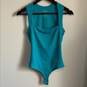 ReoRia Bright “Acid Blue” One-Piece Squareneck Sleeveless Bodysuit